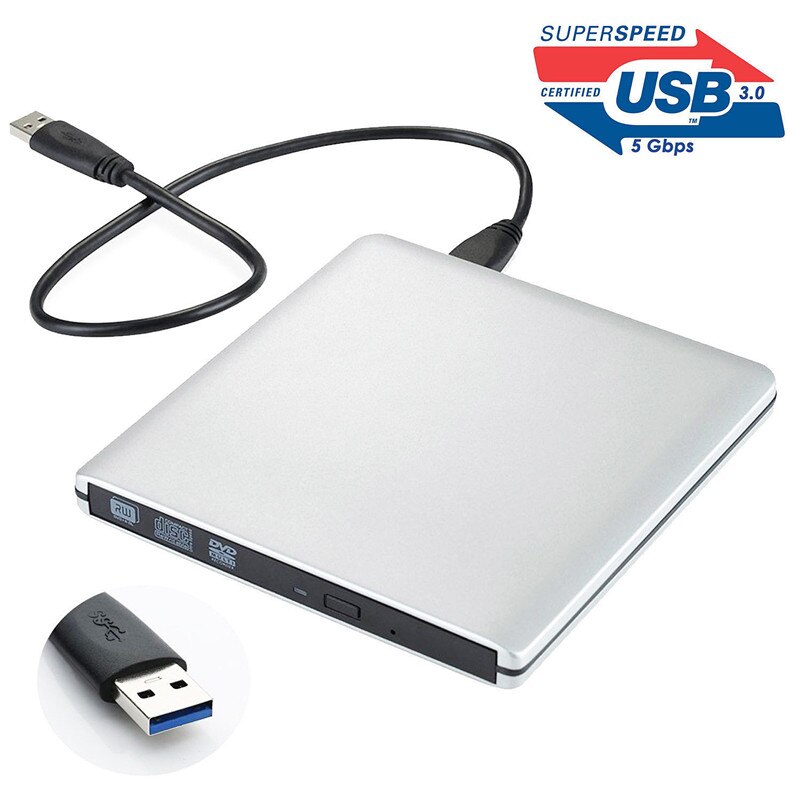 USB 3.0 DVD CD RW Drive External Burner Writer Rewriter for Apple Mac Macbook