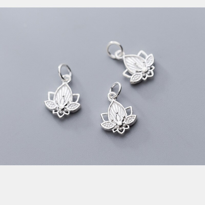 Elegante Craft Lotus Bloem Dangle Charms 16X13Mm 925 Sterling Zilver Vrouwen Hangers Voor Ketting Oorbellen Maken Diy sieraden