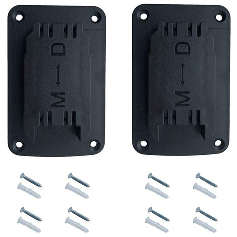 10 Sets of Tool Mounting Brackets for Dewalt 20V 12V M18 Lithium Battery with Stainless Steel Screws (Black): Default Title