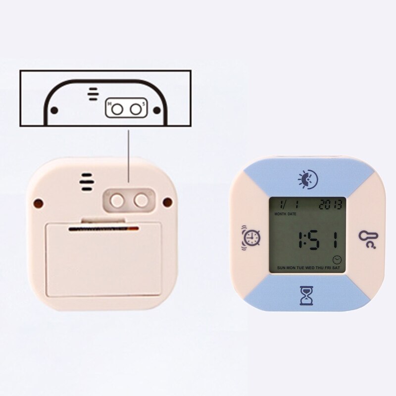 1 Pc Countdown Timer Flip Timer Time Management Tool Temperature Alarm Clock Calendar Date Digital Display Multifunction Timers
