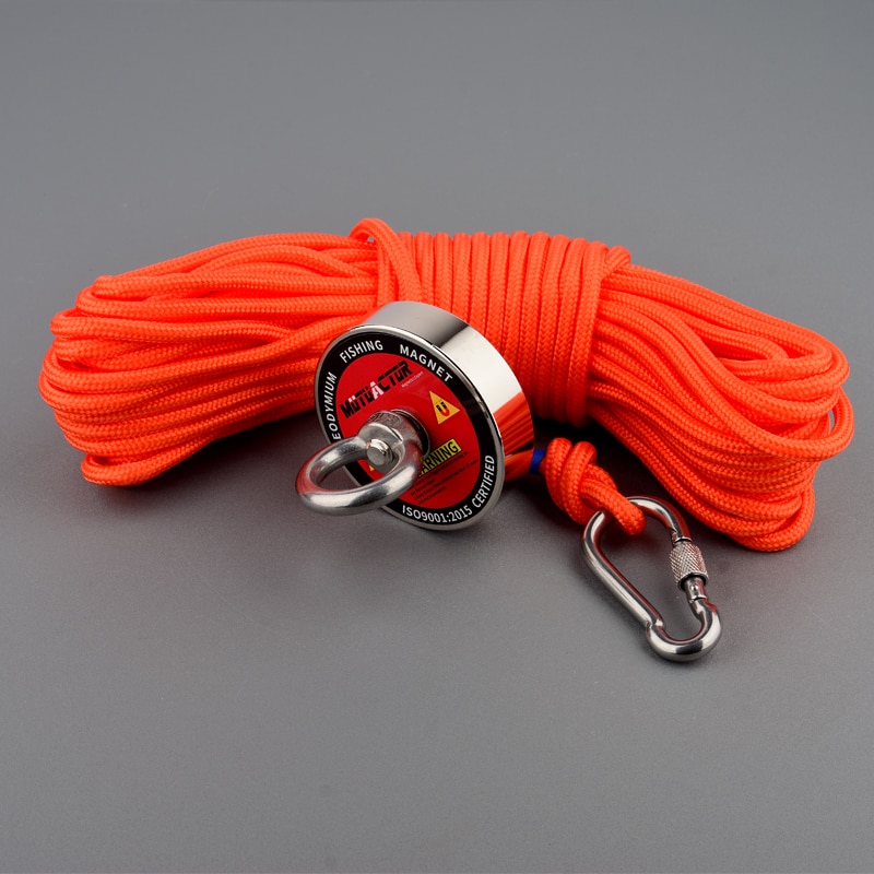 220Kg Sterke Vissen Magneet Zoeken Salvage Magneet Gedrukt Magneten N52 Neodymium Permanente Magneet Met 20 M Touw Opties