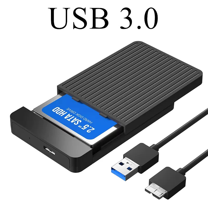 Caja de disco duro USB3.0 de 2,5 pulgadas, carcasa de HD externa, caja de disco duro USB a Sata de bolsillo para adaptador de portátil HDD 2 5 Ssd: Grey