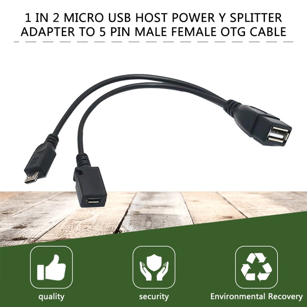 1 in 2 otg micro usb host power y splitter usb adapter naar micro 5 pin mannelijke vrouwelijke kabel duurzame micro usb otg kabel