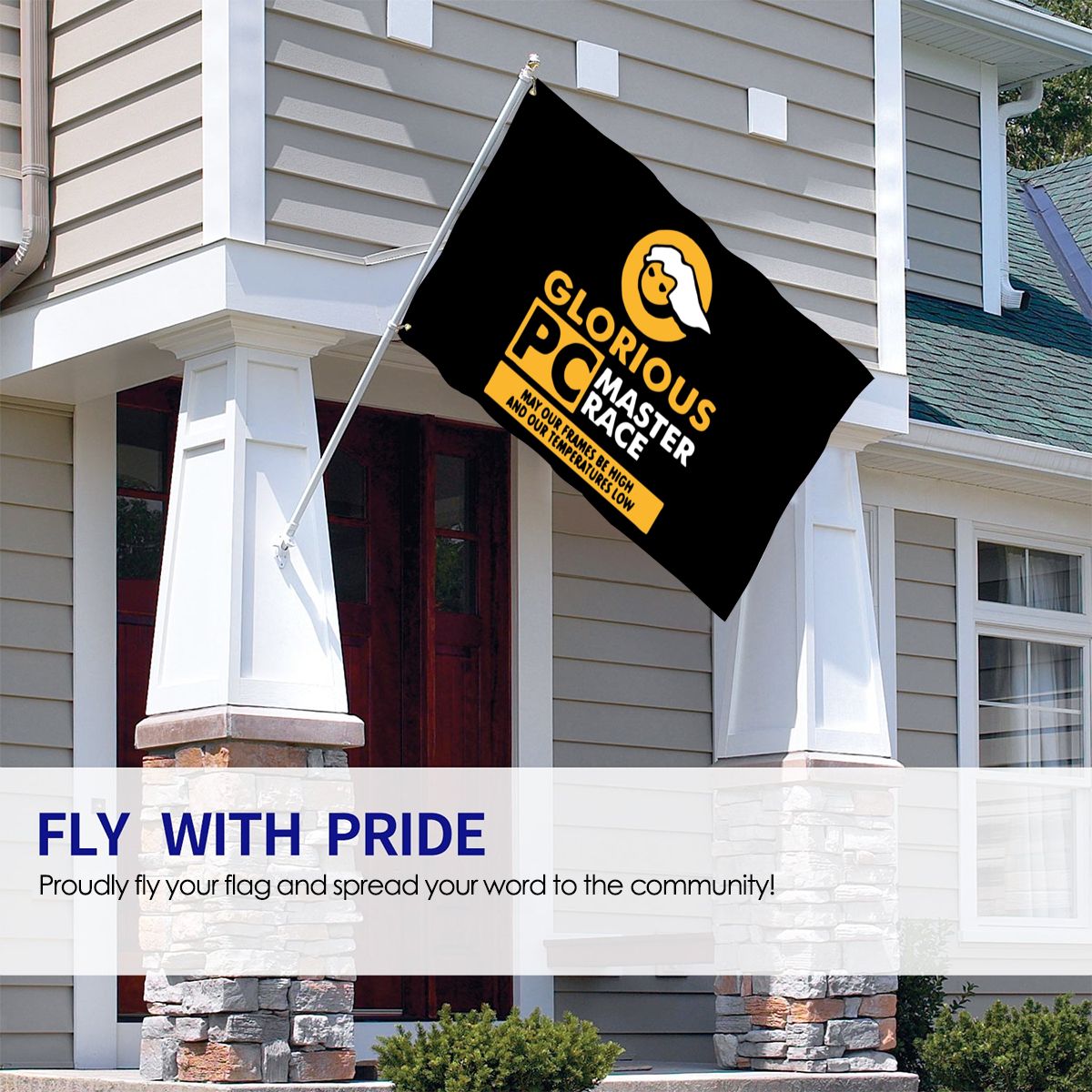 Glorious Pc Gaming Master Race Sweas Short'd Sweatsh Natural Flag