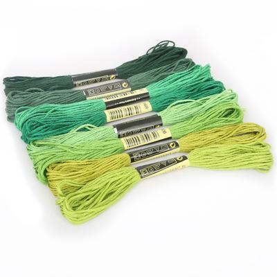 Lote de 8 unidades multicolor de hilos DMC de 7,5 m de largo, accesorios para bordado de punto de cruz, herramientas para costura de hilos de algodón Sewi X6W5: green  series