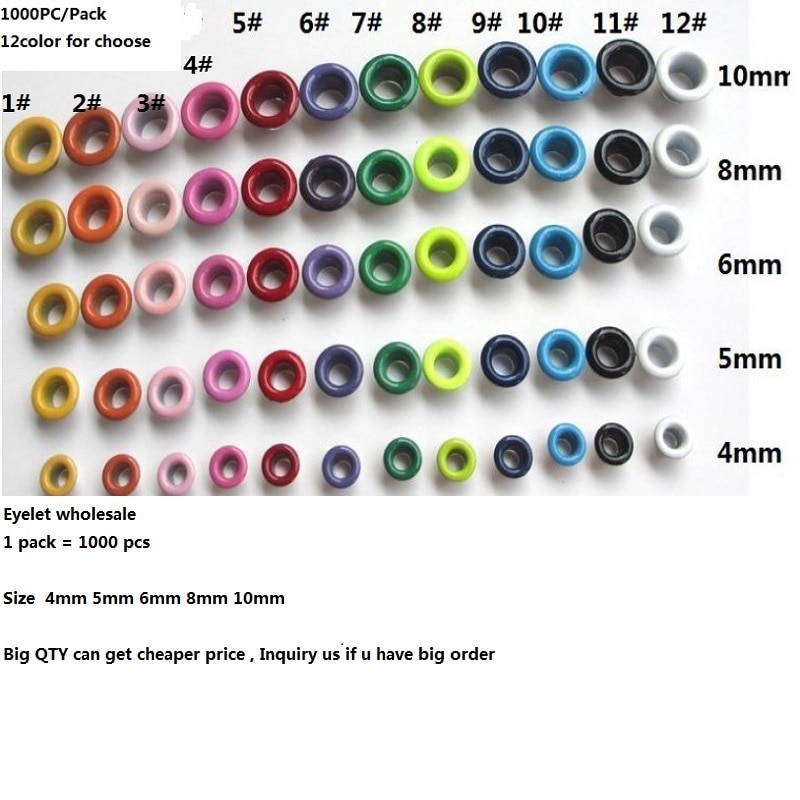1000 Set/zak Wit Zwart Gecoat Gekleurde Metalen Oogjes Met Ringen Voor Banners Lederen Craft Schoenen Tule