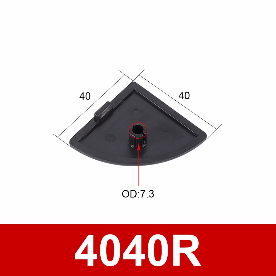 Plaque de couverture de capuchon d&#39;extrémité, profilé aluminium en Nylon noir pour Extrusion d&#39;aluminium EU /2040/3030/4040/4080/4545/5050/6060/100100 10 pièces: 4040R