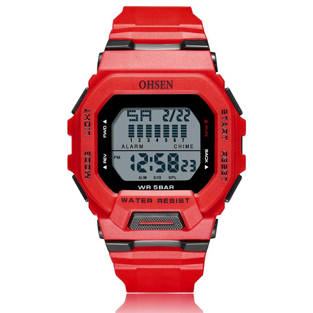 OHSEN draussen Herren Frauen Digitale Sport Uhr 5ATM tauchen Multifunktionale Wasserdichte Armbanduhren Männlichen Uhren reloj hombre: Blau