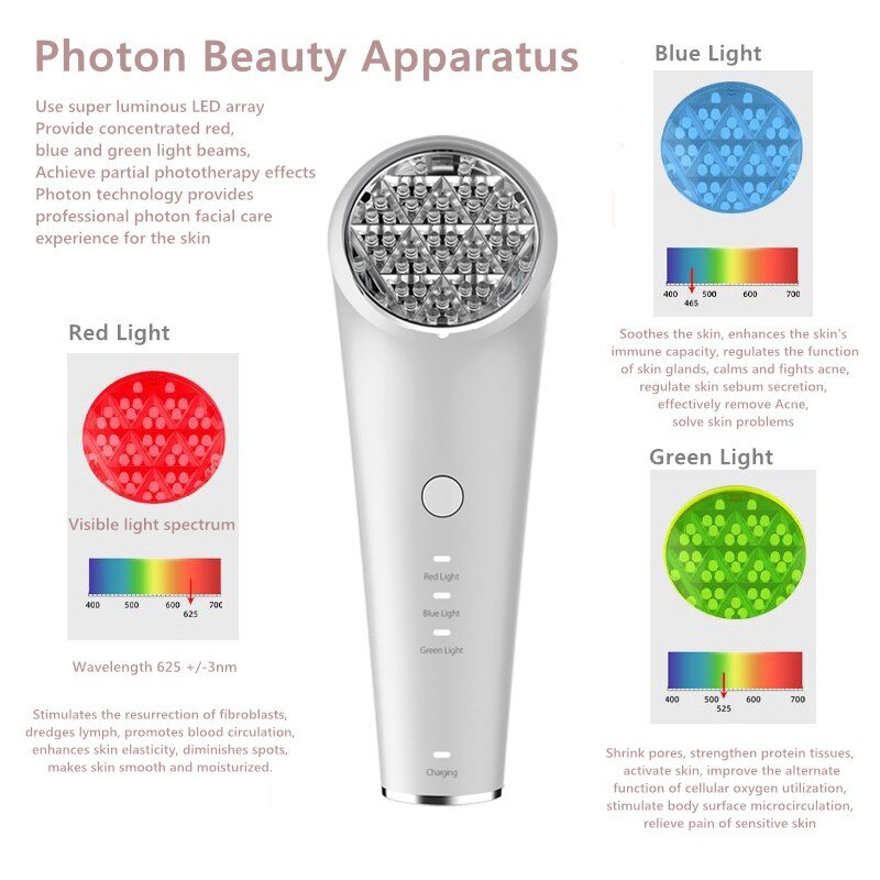 Photon thérapie par la lumière outils de soins de la peau électrique visage Led Machine de beauté éclaircissante tache de rousseur acné enlèvement peau resserrement dispositif