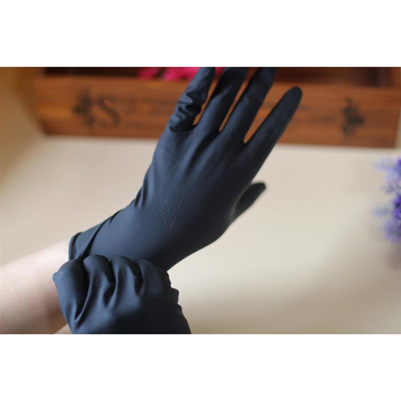 Gants de laboratoire réutilisables en Latex, 10 pièces, pour Salon de coiffure, pour coloration des cheveux, taille moyenne (noire)