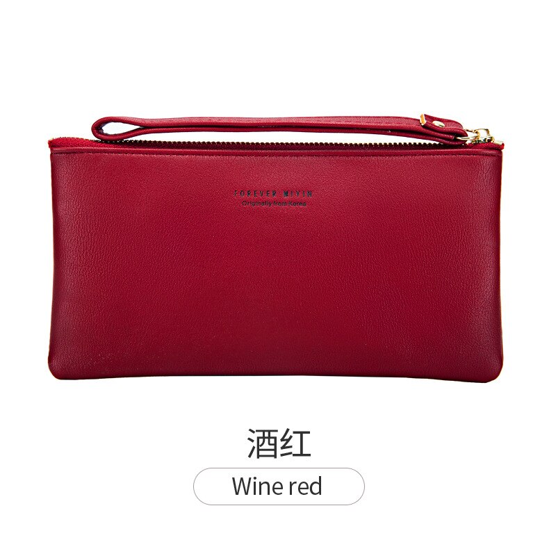 Simple Touch Screen Wallet Wrist Portable Mobile Phone Bag Multifunctional Vertical Mobile Phone Wallet: Red Wine