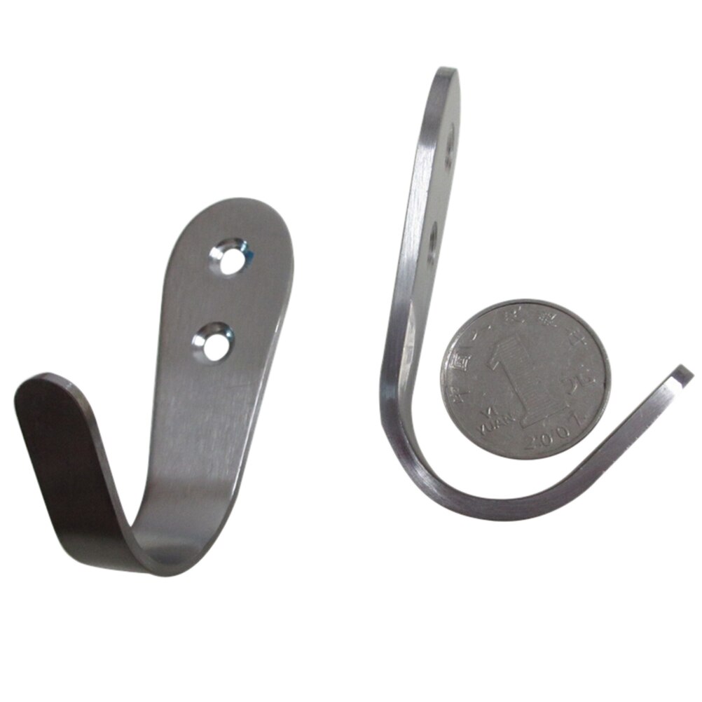 2 stuks roestvrijstalen haken, duurzaam en praktisch, 1.5/2/3mm- dikke geborstelde keukenhaken, kledinghaken, kledinghangers, kledinghangers, hoedenhangers, handdoekhangers