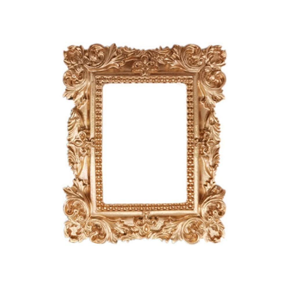 Europäischer viktorianischer Stil goldener retro-Fotorahmen Bilderrahmen Nagel Kunst Schmuck Dekoration Ohrringe Halskette Anzeige Gestell: Gelb