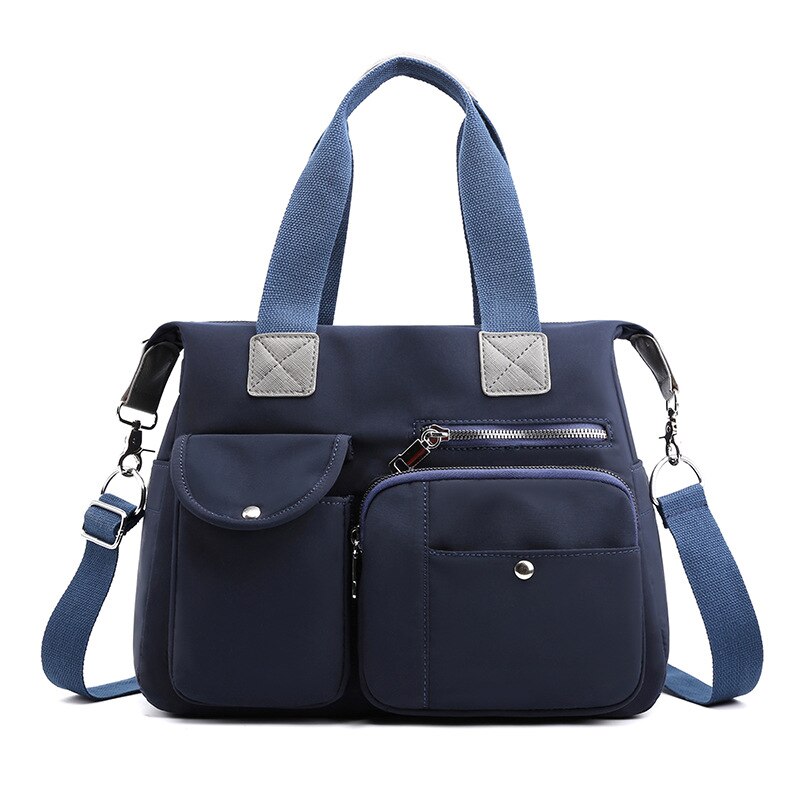 Effen Kleur Schoudertassen Vrouwen Rits Grote Capaciteit Crossbody Tassen Vrouwelijke Mode Messenger Tassen Voor Vrouwen Bakken: Dark blue