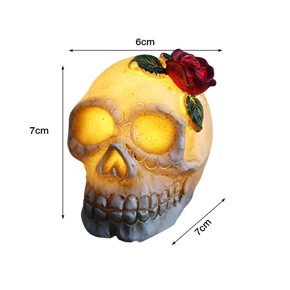 LED Glowing Skull Night Light Lamp Halloween Decoration Lights Party Decoration Simulation Resin Glowing Skull Lighting