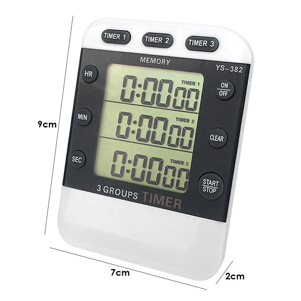 Elektronische Stopwatch Koken Screen Timer Lcd Digitale Display Magnetische Countdown Klok Met Stand Voor Keuken Accessoires: Black
