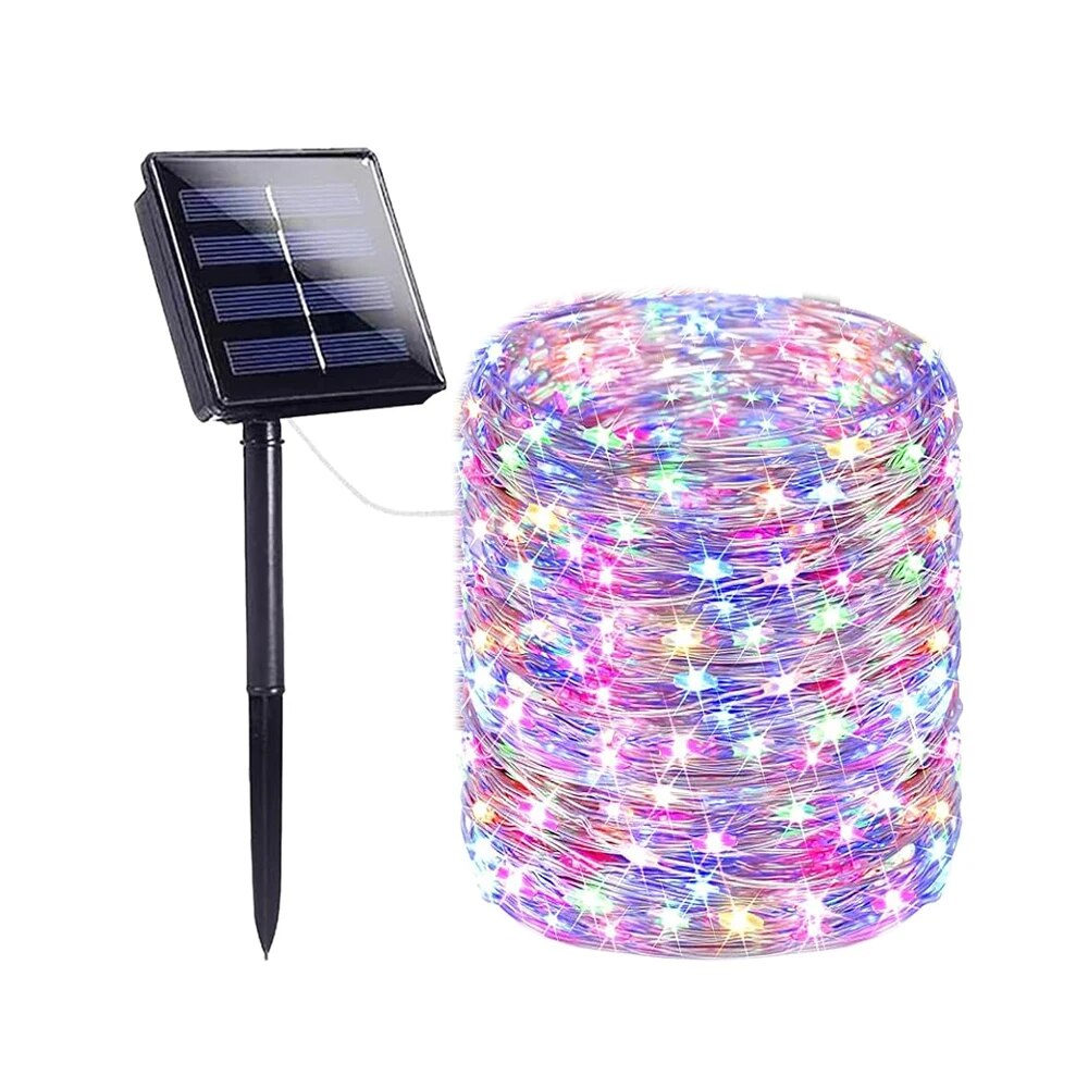 Solar-Lichterkette für den Außenbereich, wasserdicht, Solar-Lichterkette, 8 Modi, Solar-Weihnachtsbeleuchtung für Garten, Terrasse, Hochzeitsdekorationen: changeable / 10w