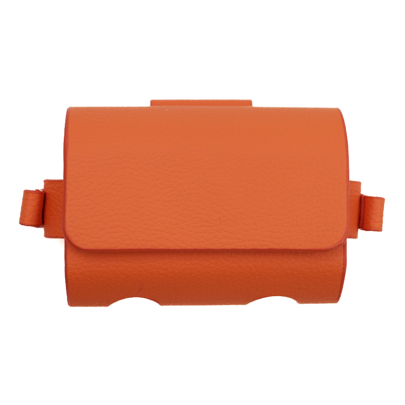 Golfväskor, resefodral, golfbollsväska, bärbar midjeväska i pu-läder för 2 golfbollar och 4 golftees: Orange