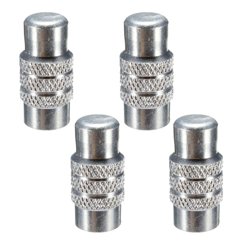 4x aluminium fietswielband presta ventieldop frans geanodiseerd stofkapje-zilver