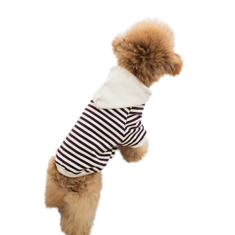 Ropa familiar ropa para perros abrigo de algodón sudaderas con capucha ropa de Chihuahua mascota pijama de rayas ropa para perros pequeños Bulldog Francés: K / XS