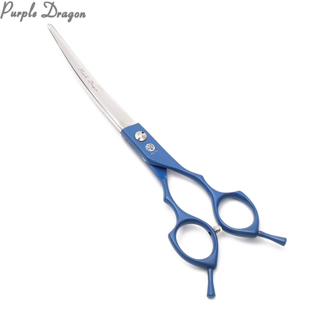 7" Purple Dragon Japanese 440C Up Curved Scissors Grooming Scissors Pet Scissors Bend Up Shears Animal Shears Z4009