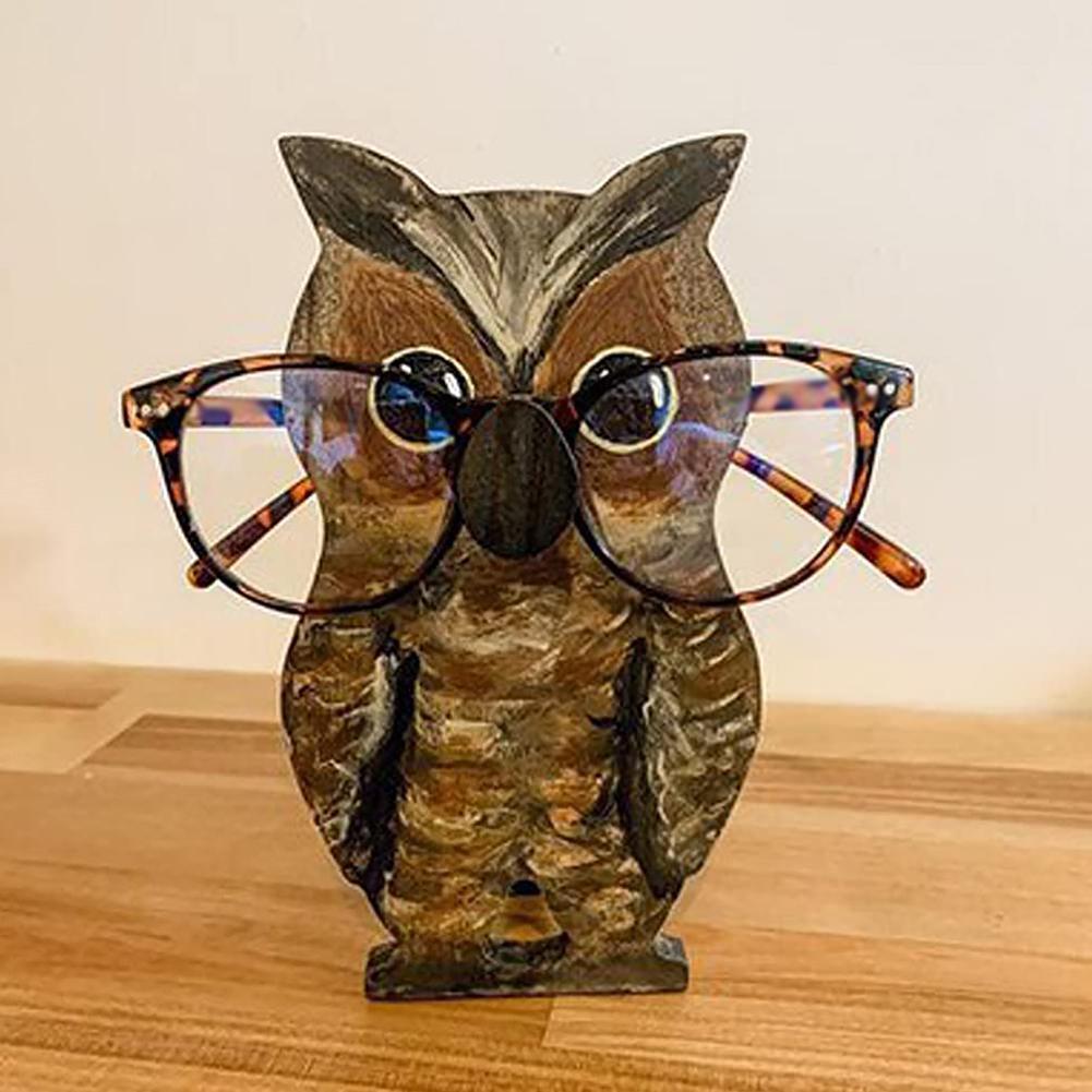 Animal Wood Glasses Rack Hand Carve Eyeglasses Spectacle Sunglasses Holder Stand Animal Puppy Cat Glasses Holder Stand