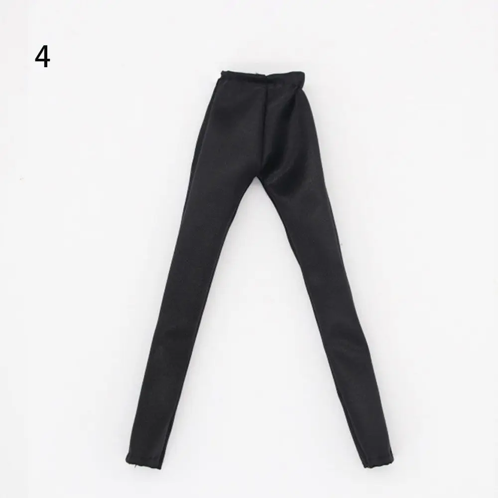 Pantalones elásticos de cuero de Color caramelo para muñeca, parte inferior a rayas, accesorios de ropa para muñeca, vestido diario informal, 1/6: Rosa