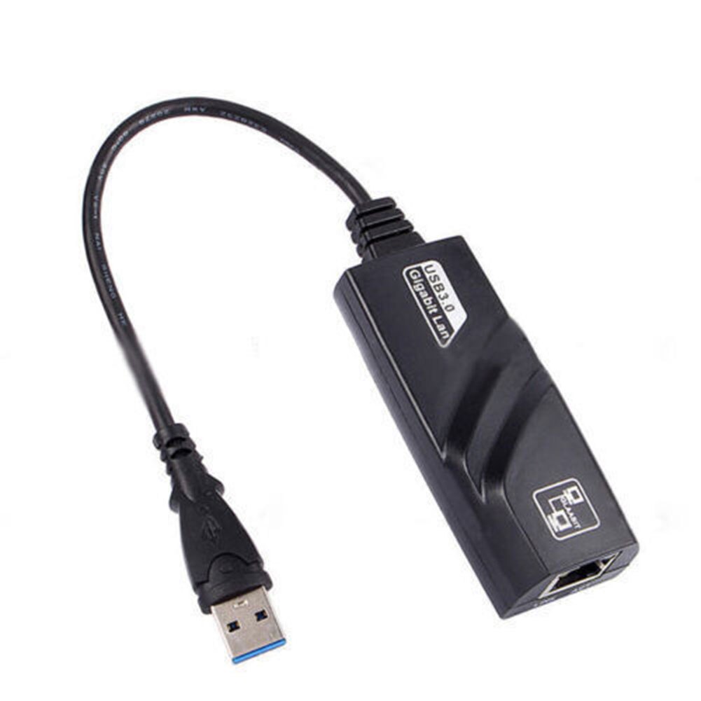 Stecker Und Spielen USB 3,0 Zu RJ45 Schwarz Übertragung Gigabit Computer Laptop Zubehör Hohe Geschwindigkeit Schnell Einfach Installieren Netzwerk Adapter