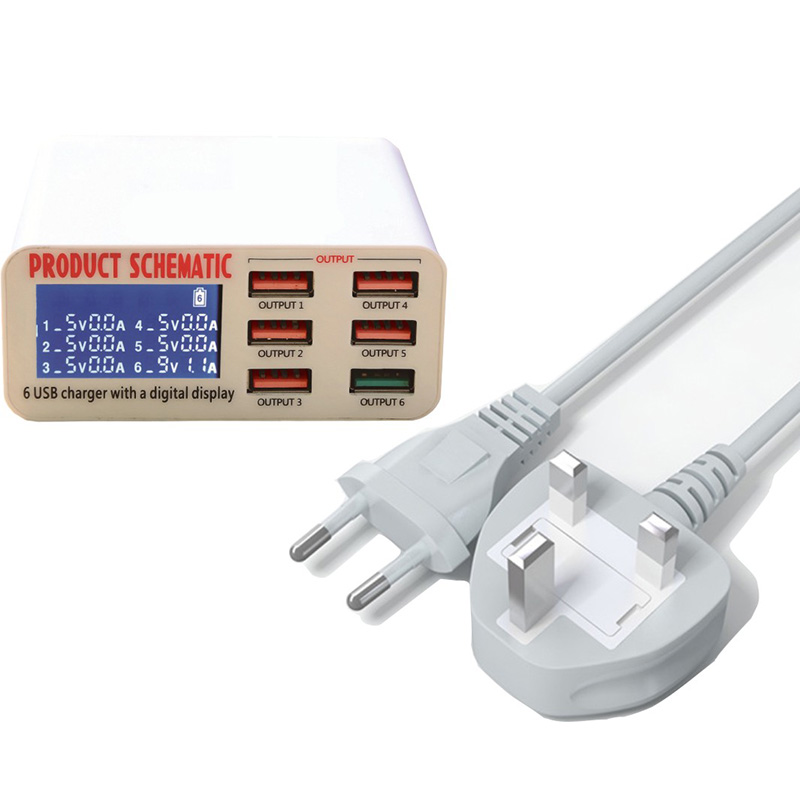 WL7 - 4-poorten Multipoort Oplader - 48W - USB-laadstation Standhouder – Qualcom 3.0 & USB-C