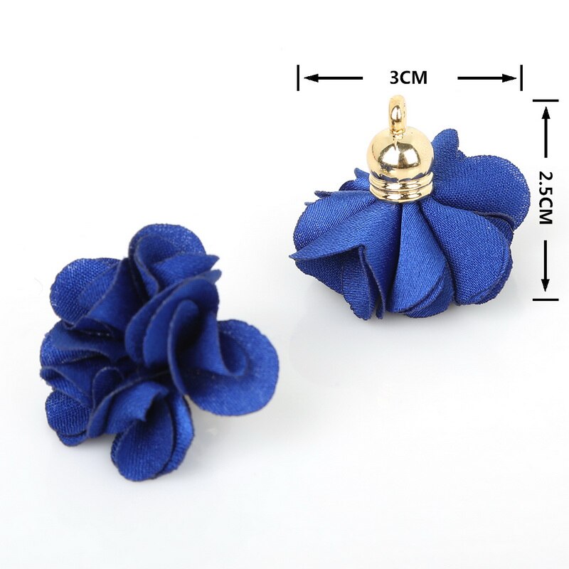 10 stuks 3*25cm bloemen bedel hanger kwastjes voor strik knutselen bruiloft feest decoratie doe-het-zelf benodigdheden verpakking accessoires: Koningsblauw