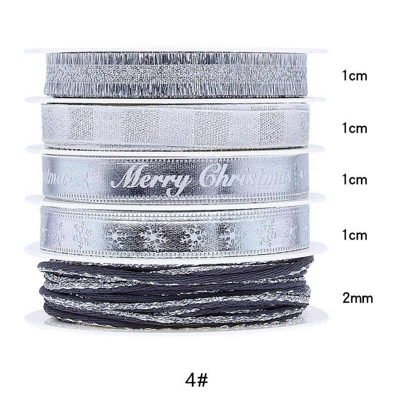 Polyester Weihnachten Thema Druck Band Set Home Textil Handwerk Dekoration Band 5 Meter/Farbe TJ1382: 4