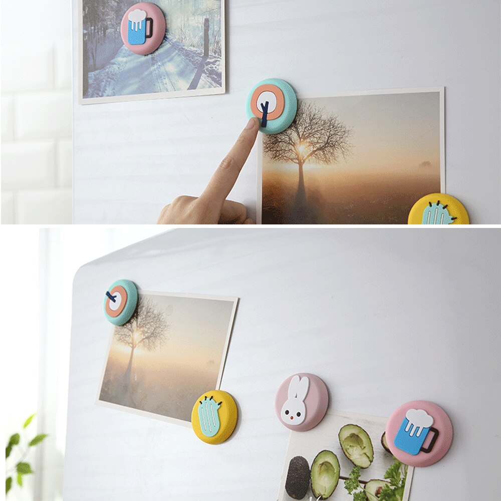 Fridge Magnet Stickers Cute Fruits Cactus Ice Cream Beer Bunny Small Tree Bear Refrigerator Message Sticker Decor For Kids