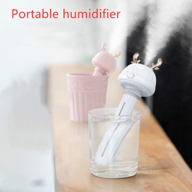 USB Portable Air Humidifier Home Office Refresher Detachable Humidification Cartoon Bottle Mist Maker Aroma Diffuser