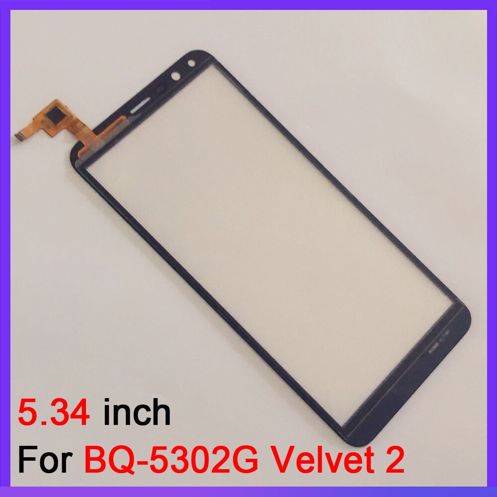 Vetro touch screen da 5,34 pollici per BQ BQ-5302G Velluto 2 BQ-5302 BQ 5302G Touch Screen Digitalizzatore di vetro di ricambio del sensore