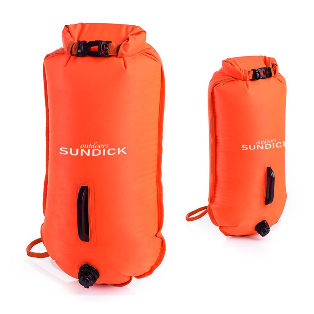 Pvc-wasserdichte tasche 28l schwimm-doppel-airbag-aufblasbare wasserdichte tasche, strand-schnorchel-drifttasche (orange)