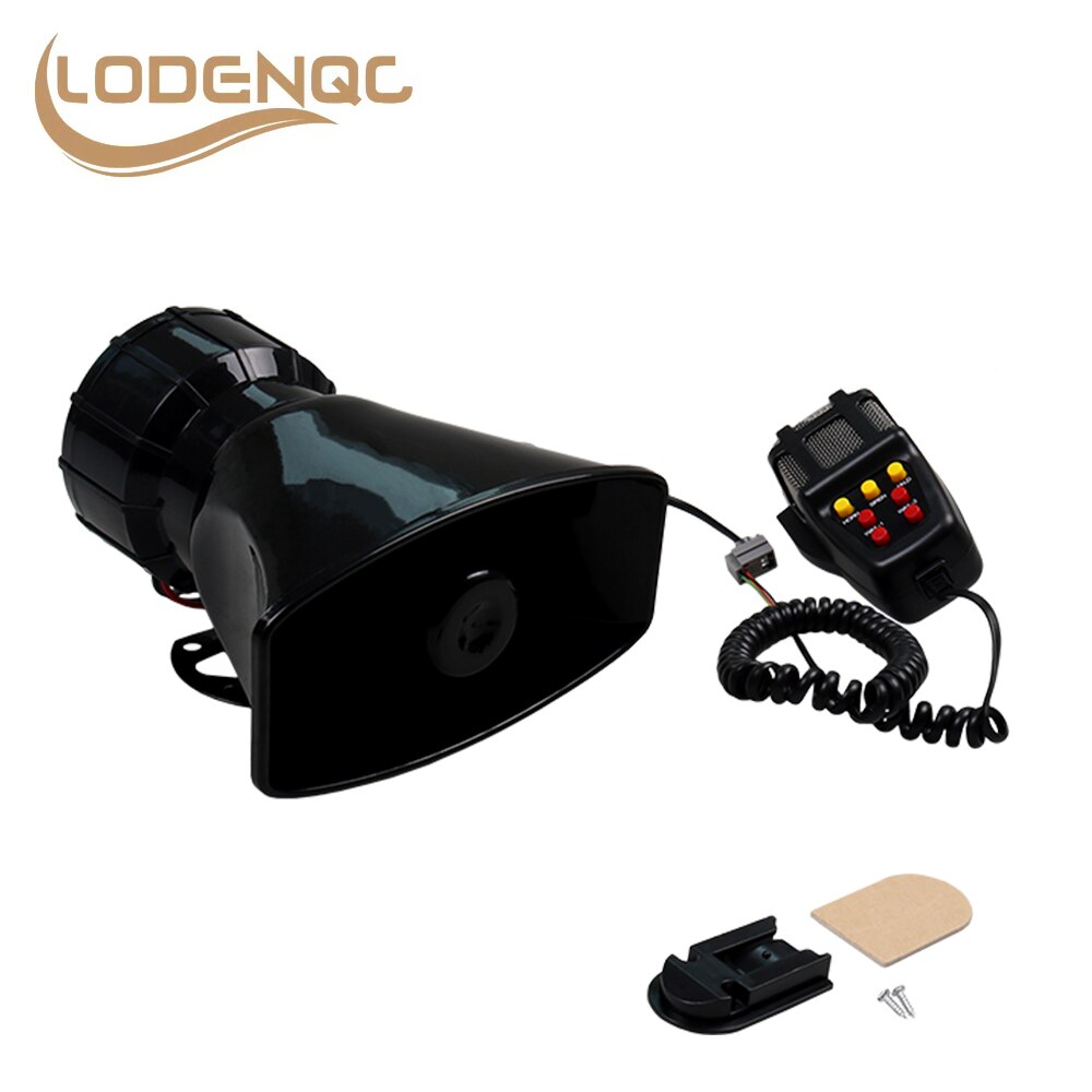 Car Warning Alarm Universal 12V 100W 7 Tones Police Fire Loud Speaker MIC System