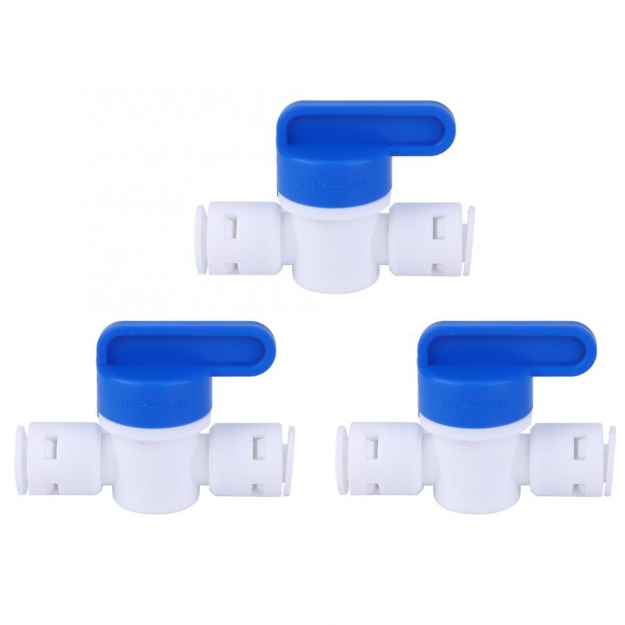 3Pcs G1/4 Pipe Fitting Ball Valve PE Pipe Water Hose Connector Switch For Drainage System