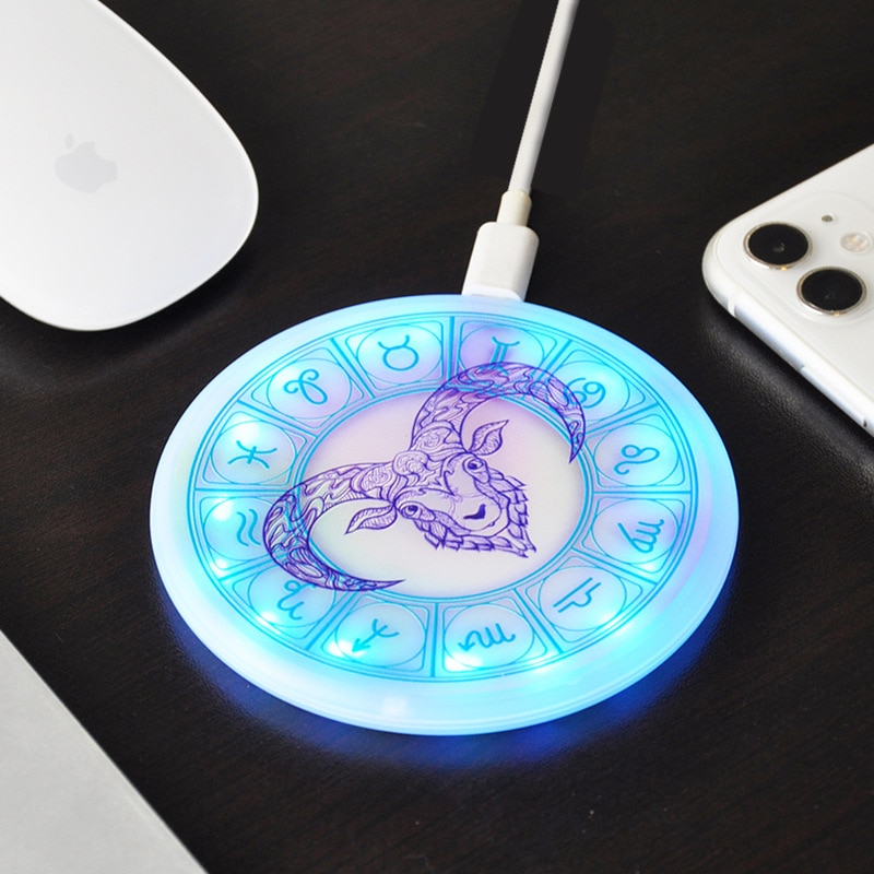 Magic Constellation Wireless Charger 15W Desk Quick Charging Pad Android Phones For Xiaomi Mi 9 Fast Charger With Led Light