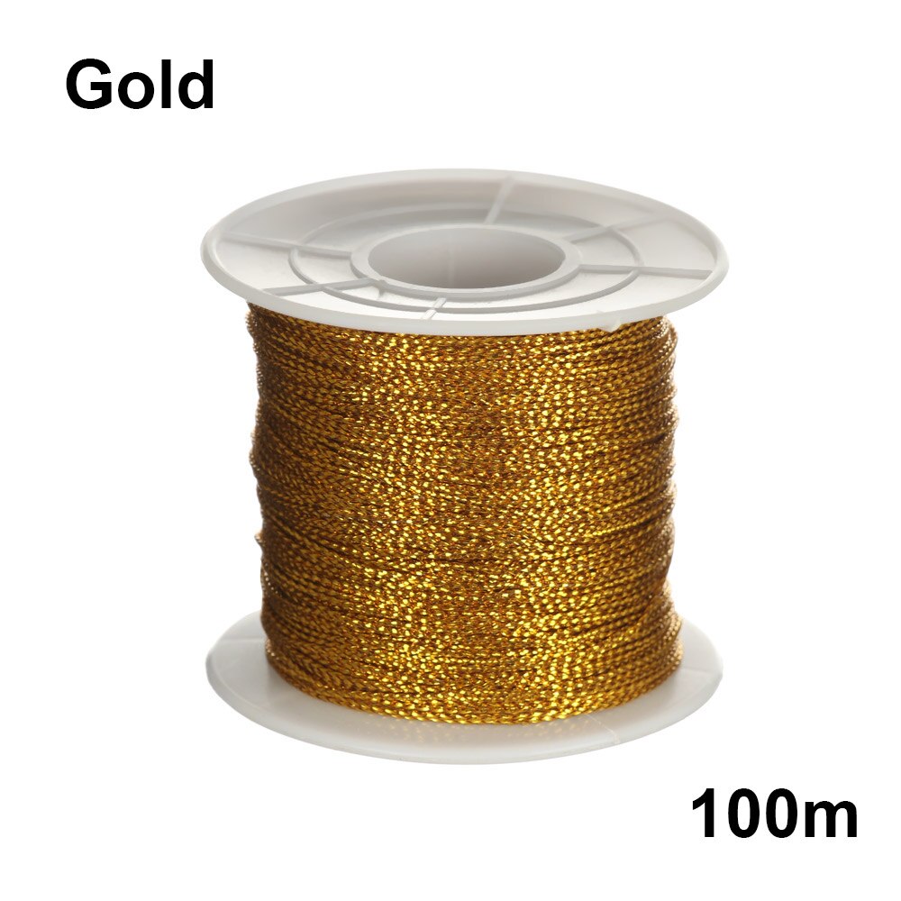 1Pc Gold/Silver 100m Durable Overlocking Sewing Machine Threads Polyester Cross Stitch Strong Threads for Sewing Supplies: B-Gold-100m