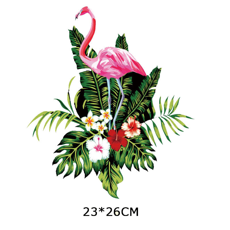 Flamingoer tøj stempling t-shirt æsker og tasker stempling miljø vand vaske etiket varmeoverførsel udskrivning: Grøn