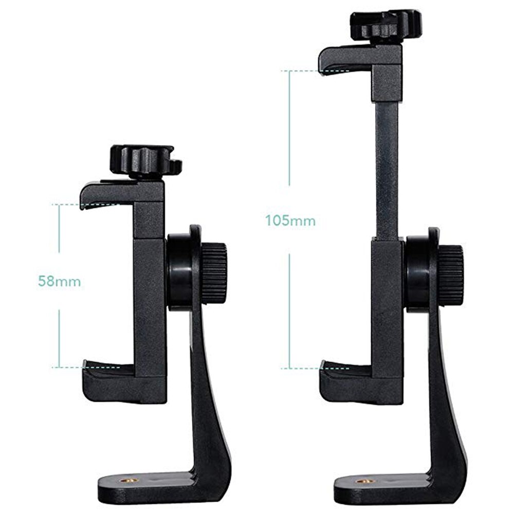 360 Rotatable Mobile PhoneTripod Mount Bracket Holder Adapter Clip Vertical Adjustable Clamp Stand for Iphone Xiaomi Samsung