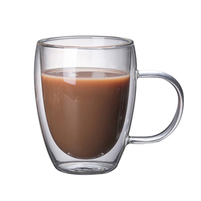 Double glass coffee cup tea cup heat-resistant double coffee cup transparent water cup drink cup coffee mugs