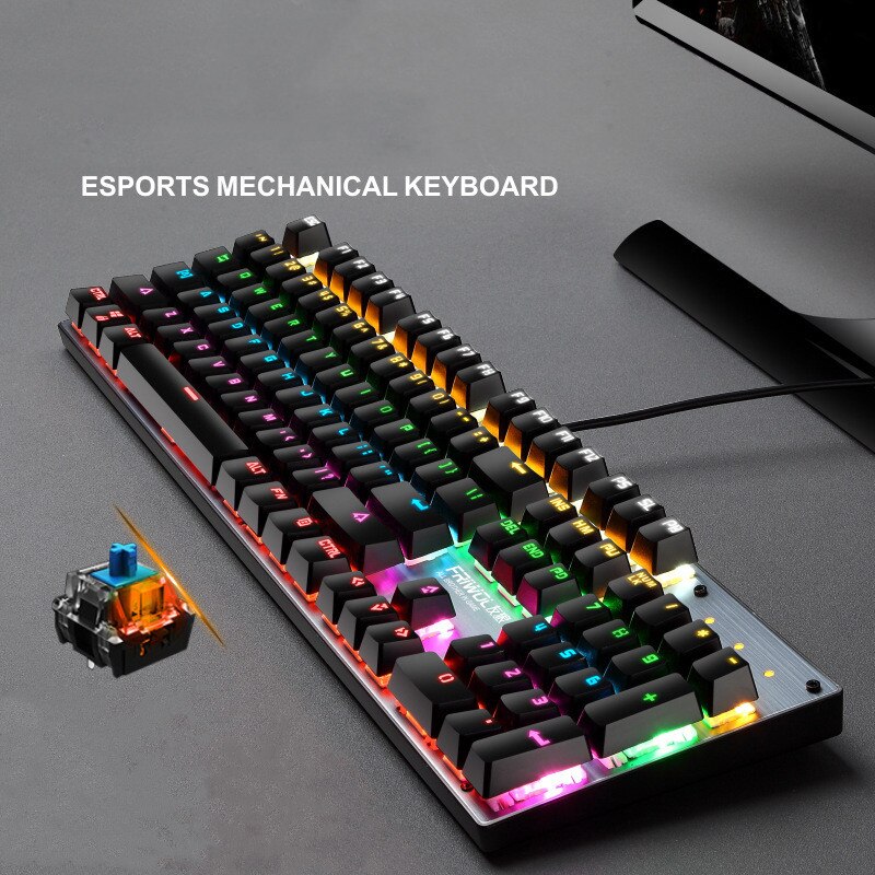 4 In 1 3 In 1 Mechanical Gaming Keyboard and Mouse Mixed Color Backlit Real Mechanical Keyboard Mouse Headphone for PC Gamer: SMT3C478Black