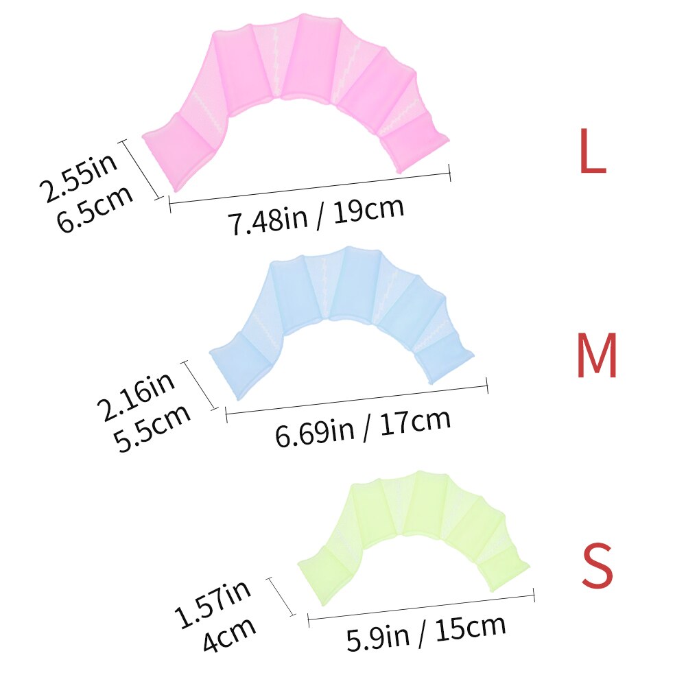 1Pair Unisex Type Hand Swimming Fins Silicone Half Finger Hand Children Swimming Training Fins Flippers