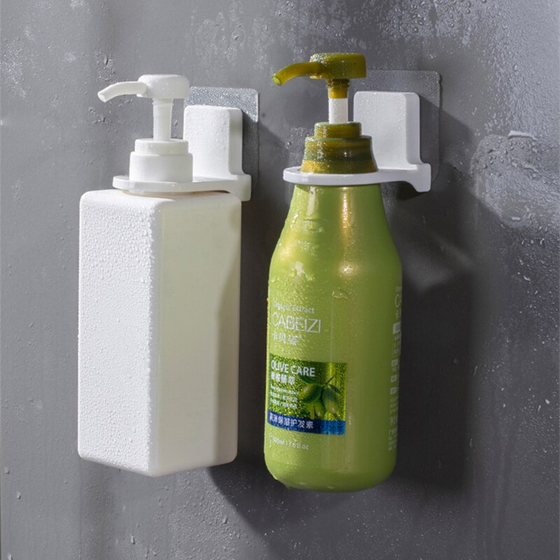 6pc Suction Cup Rack Shower Gel Shampoo Soap Liquid Wall Mount Holder Bathroom Shelf Bathroom Hook Organizer Hooks