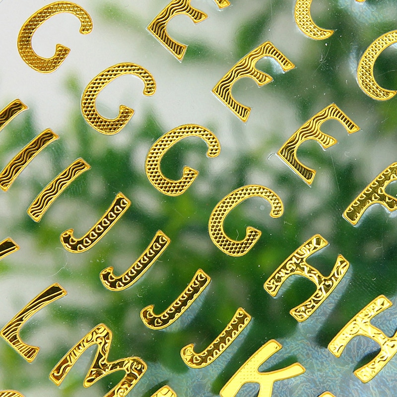 1 Sheet Glitter Alphabet Letter Stickers Self Adhesive ABC A-Z Words Sticker On Scrapbooking & Stamping Stickers