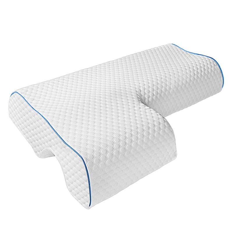 Oreiller de couple avec repose-bras en mousse à mémoire de forme, Anti-pression des mains, soulagement de la douleur au cou, coussin Cervical de couchage arqué: right