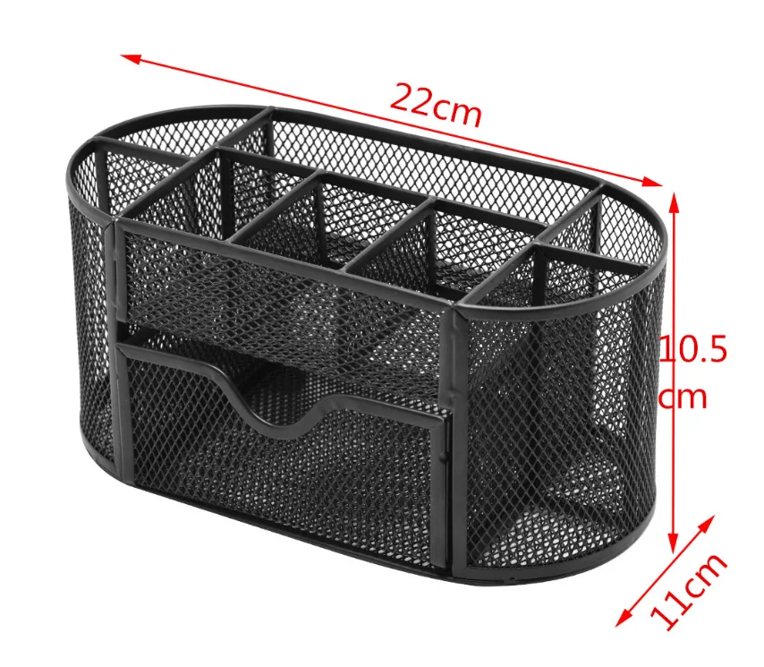 Metall Strafe Organizer Mesh Schreibtisch Organizer Tisch 9 Gitter Aufbewahrung sbox Schublade Bleistift Stift halter für Versch achtel ungs werkzeuge: Black