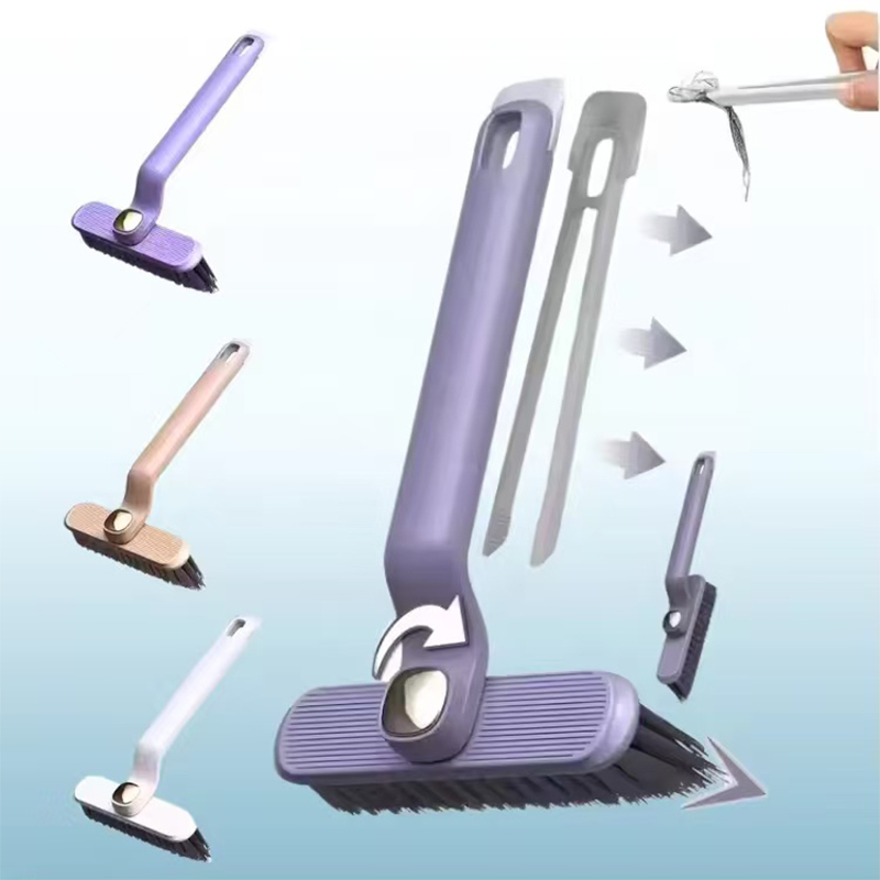 Cepillo de limpieza giratorio multifuncional 2 en 1, cepillo de cerdas duras para baño y inodoro, cepillo para limpiar hendiduras y lavabo