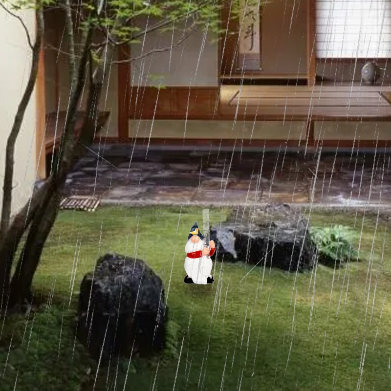 thumbnail image 2 of FORUP Santa Gnome Rain Gauge - Resin Garden Statue With Plastic Rain Measurement Tube 2 of 10